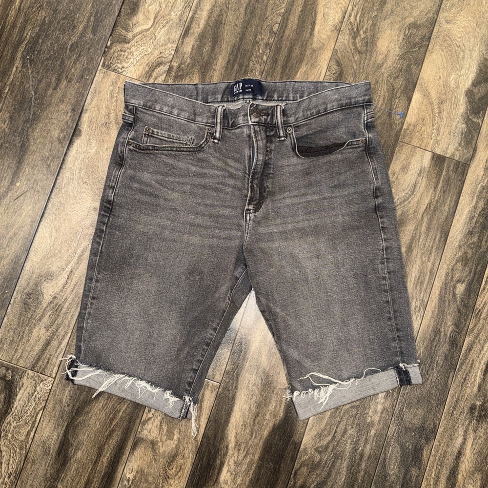 Gap Denim Slim Fit Dark Wash Denim Jean Shorts‎ Casual Men's Size 32 Inseam 11"